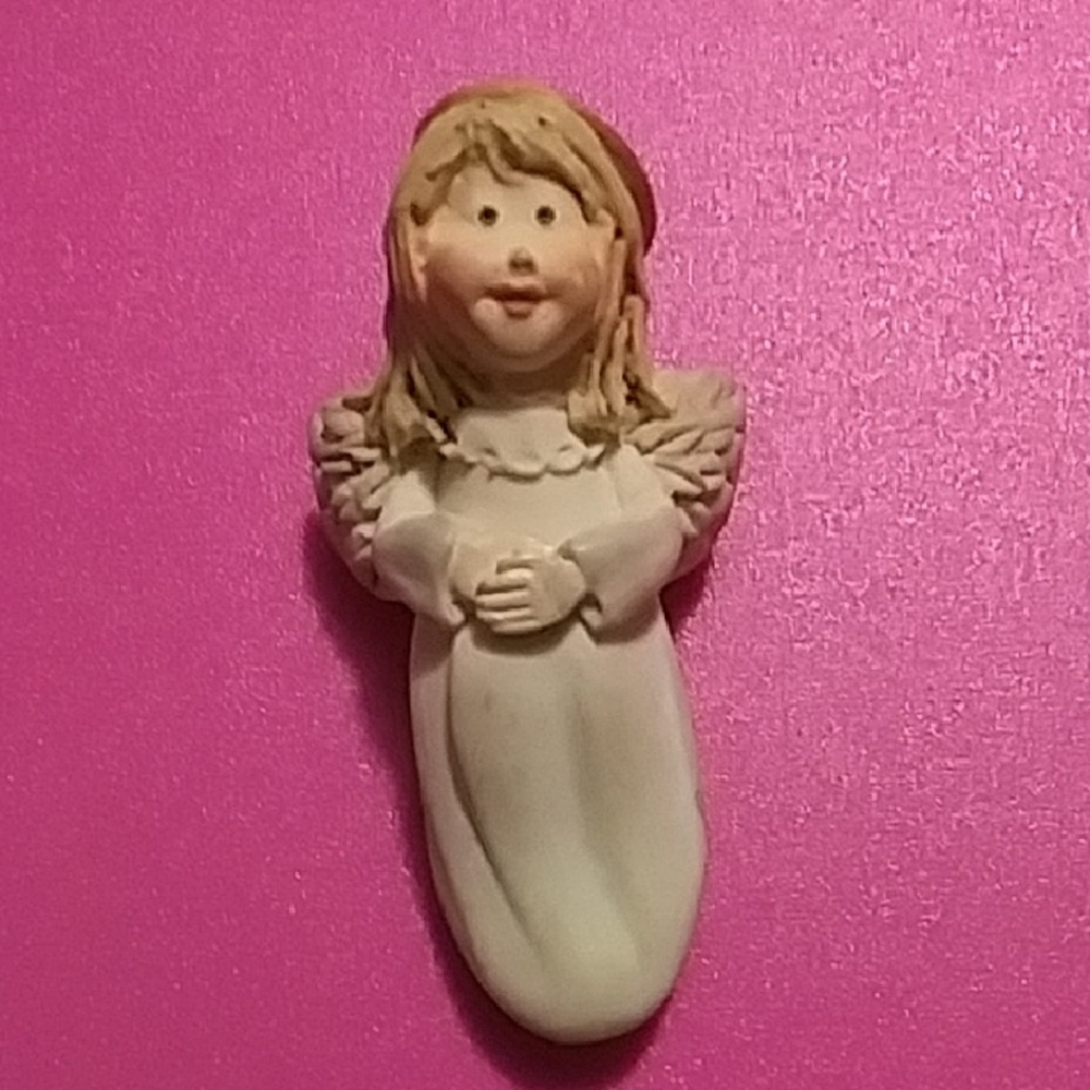 Guardian Angel Pin Brooch Signed